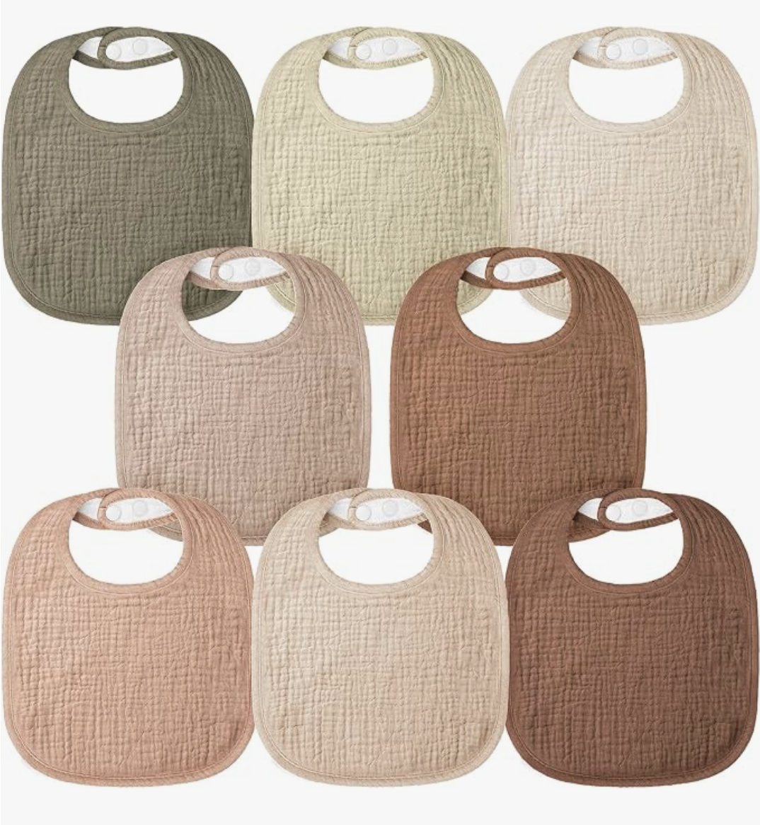 bearmoss Muslin Baby Dribble Bibs 100% Cotton Baby Bandana Square Drool Bibs for Unisex Baby Girls Boys Toddlers Drooling and Teething (Coconut Mocha) : Amazon.co.uk: Baby Products