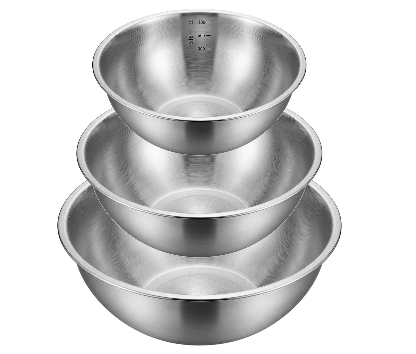 starfa lab 3Pcs Stainless Steel Mixing Bowls (0.7Litre,1.2Litre,1.8Litre) | Mixing Bowls for Baking,Dough Kneading,Salad & Food Prep : Amazon.co.uk: Home & Kitchen