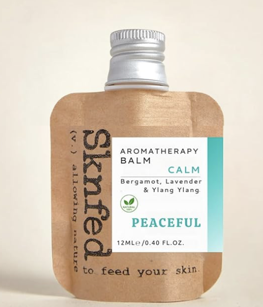 SKNFED Peaceful Aromatherapy Balm 12g – Natural Calming Essential Oil Balm for Relaxation & Tranquillity, Stress Relief, Soothing Portable Pulse Point Balm : Amazon.co.uk: Health & Personal Care