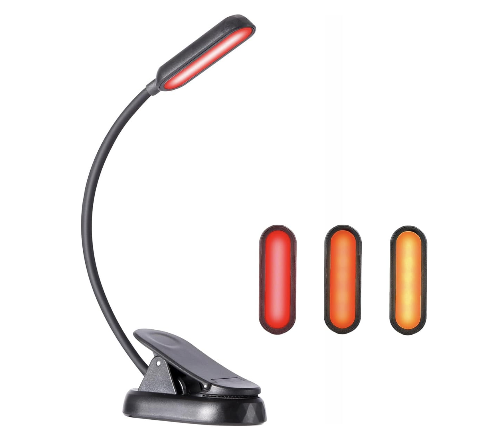 LXSINO Amber & Red Book Lights for Reading in Bed - Amber (1600K)/Red (625nm) - 8 LEDs, 30+ Hours Long Lasting, USB-C Charging Rechargeable Flex Clip-on Reading Light : Amazon.co.uk: Lighting
