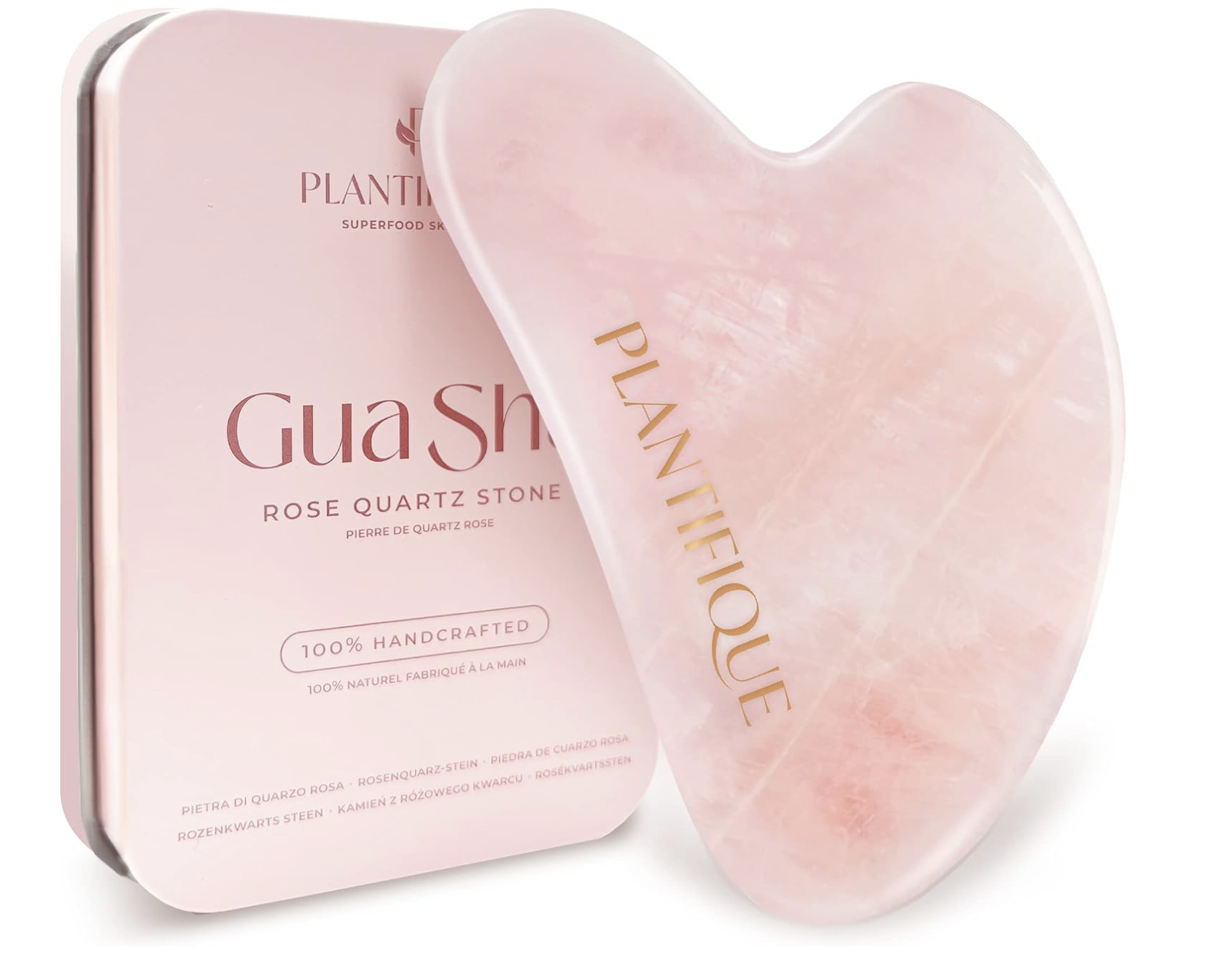 PLANTIFIQUE Rose Quartz Gua Sha Tool, Lymphatic Drainage Face Massager | Guasha Tool for Face Sculpting & Jawline Shaper - Skincare Gift - Reduces Puffiness & Relieves Tension : Amazon.co.uk: Beauty