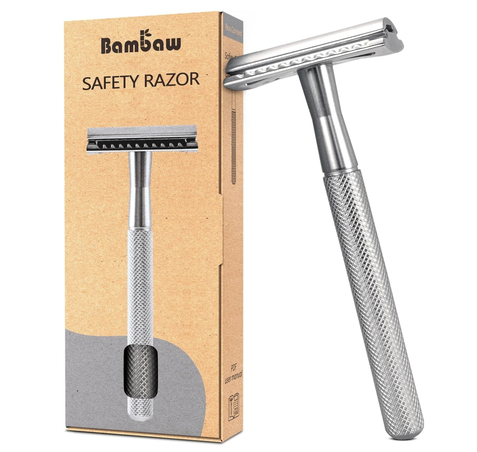 Bambaw Double Edge Safety Razor for Men & Women, Metal Safety Razor for Women, Easy & Safe to Use, Manual Shaving for a Precise & Close Shave, Suitable for All Skin Types, No Blade Included (Silver) : Amazon.co.uk: Health & Personal Care