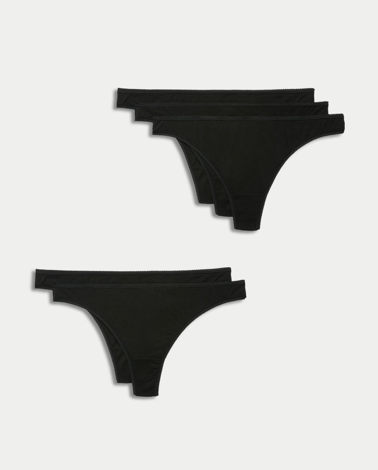 5pk Pure Cotton Thongs
