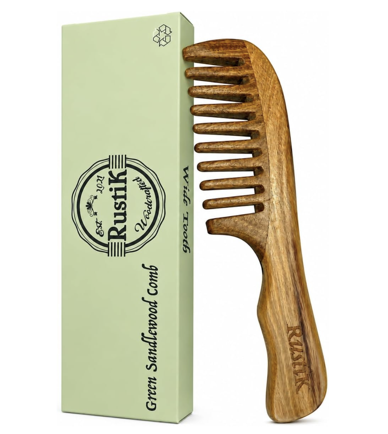 RustiK Sandalwood Wide Tooth Comb – Handmade Wooden Hair Comb, Anti Static Detangling Comb for Curly, Thick & Wavy Hair, Natural Wide Tooth Comb, Scalp Massage, Plastic Free, Men & Women : Amazon.co.uk: Beauty