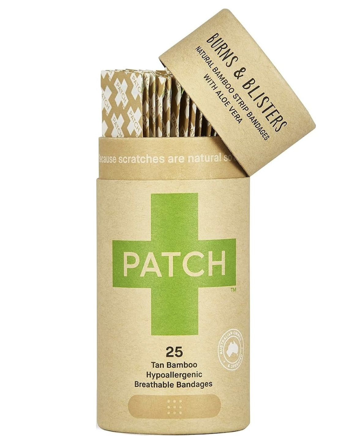 PATCH Bamboo Plasters for Burns & Blisters, Hypoallergenic Wound Care for Sensitive Skin, Latex Free, Aloe Vera 25pcs : Amazon.co.uk: Health & Personal Care