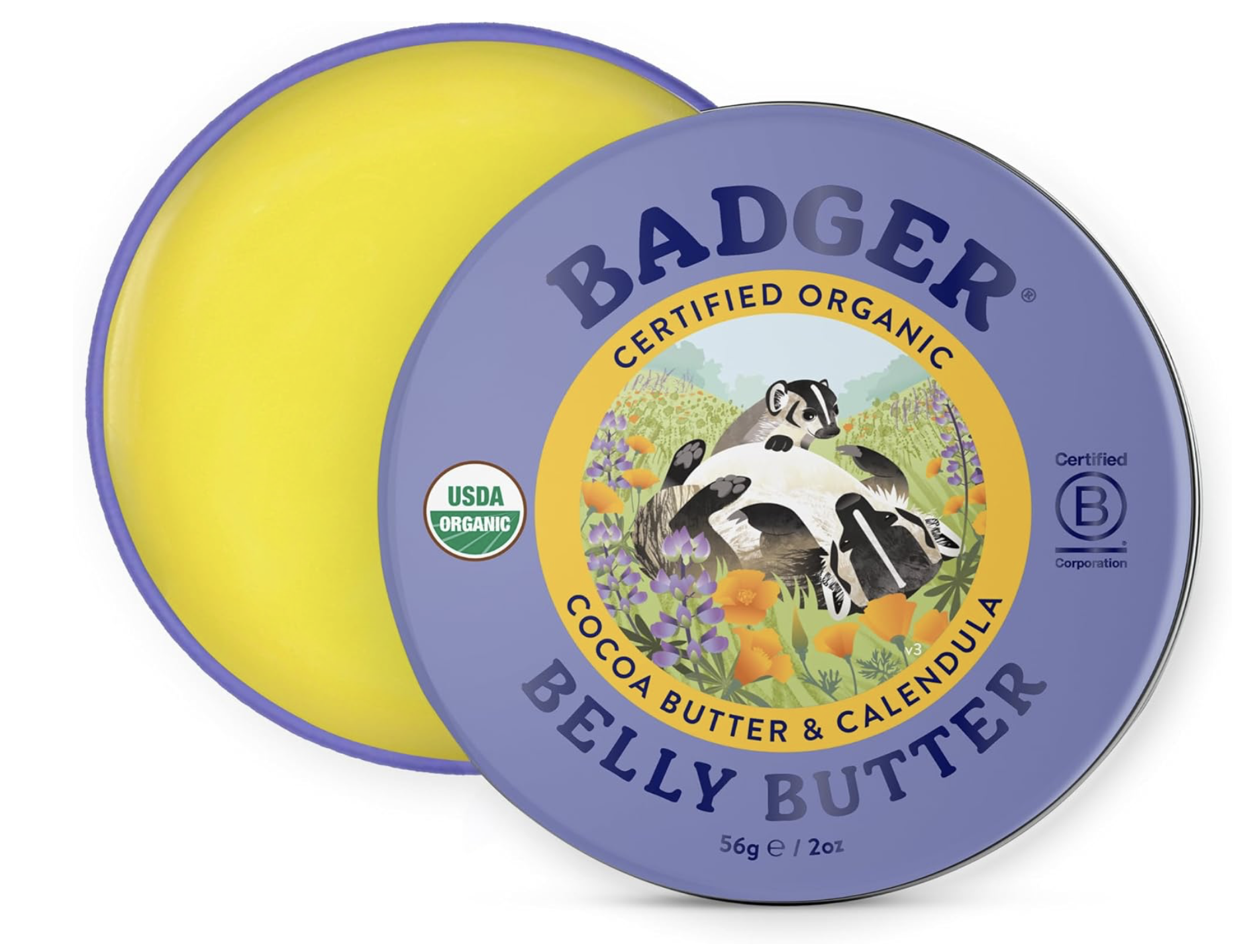 Badger Belly Butter| Organic Stretch Mark Cream for Pregnant Belly | Rich Hypoallergenic Moisturizing Body Butter with Cocoa Butter & Coconut Oil | Deep Hydration for Dry Tight Pregnancy Skin (50 g) : Amazon.co.uk: Beauty