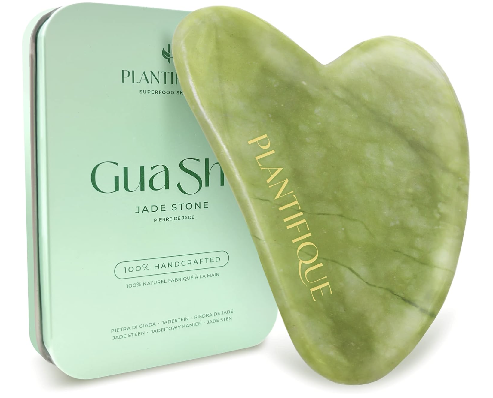 PLANTIFIQUE Jade Gua Sha Tool, Lymphatic Drainage Face Massage | Guasha Tool for Face Sculpting & Jawline Shaper - Skincare Gift - Reduces Puffiness & Relieves Tension : Amazon.co.uk: Beauty
