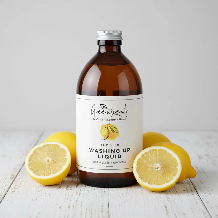 Greenscents Organic Washing Up Liquid – Non-Toxic, Tough on Grease