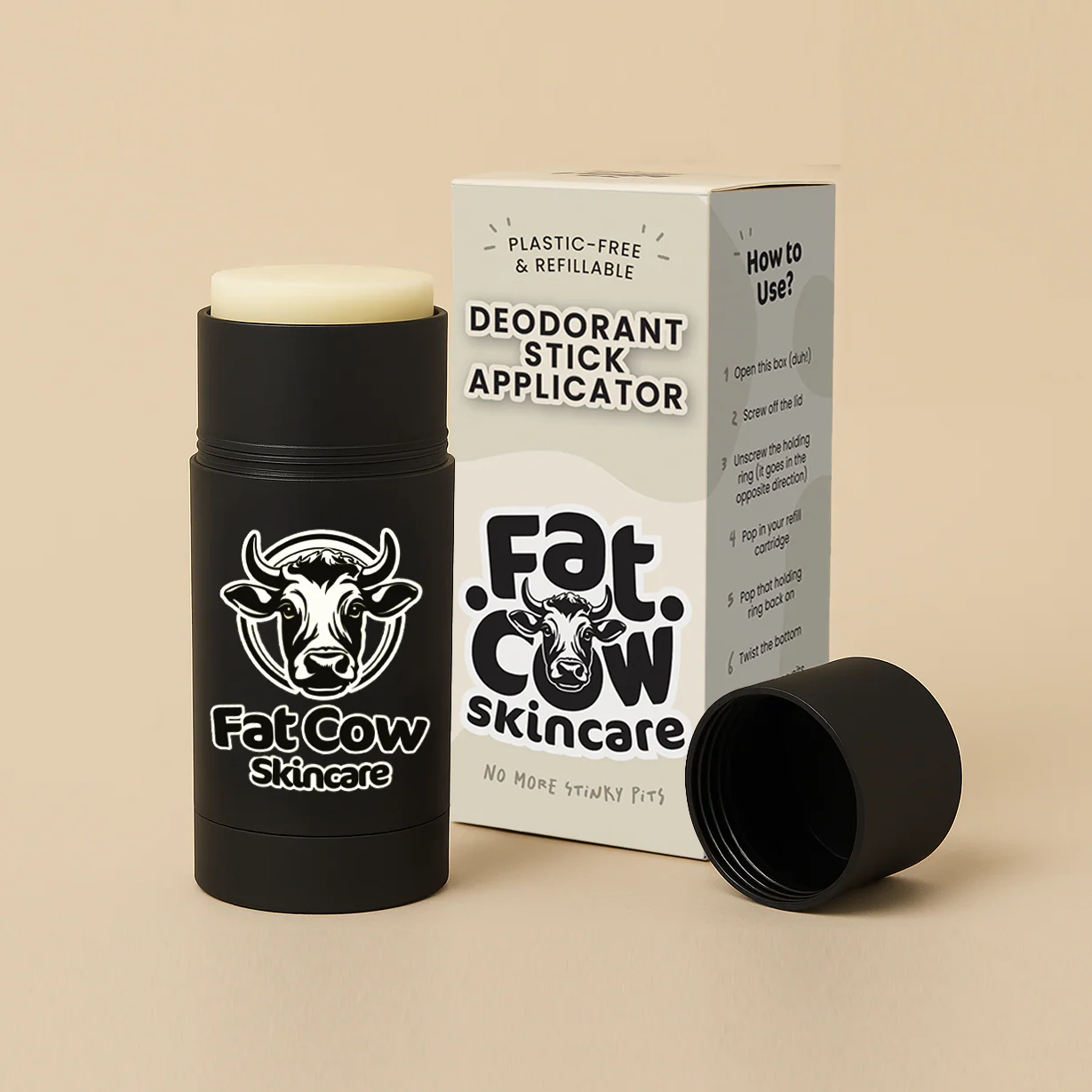 Natural Non-Toxic Deodorant Stick | Odour Protection | Aluminium Free | Fat Cow