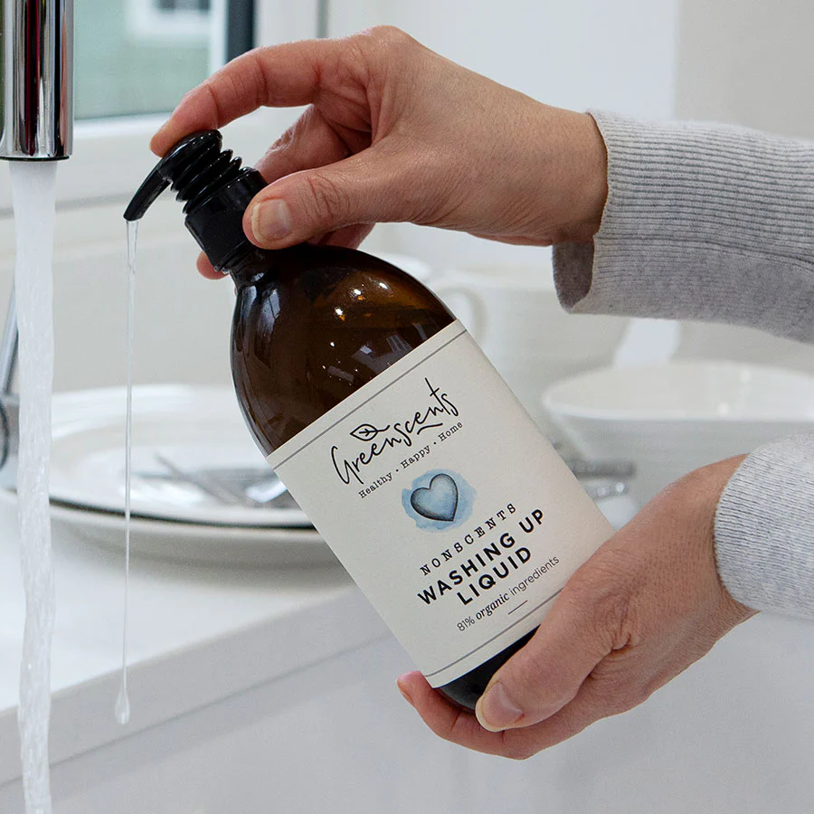 Nonscents Organic Washing Up Liquid – Fragrance-Free, Non-Toxic