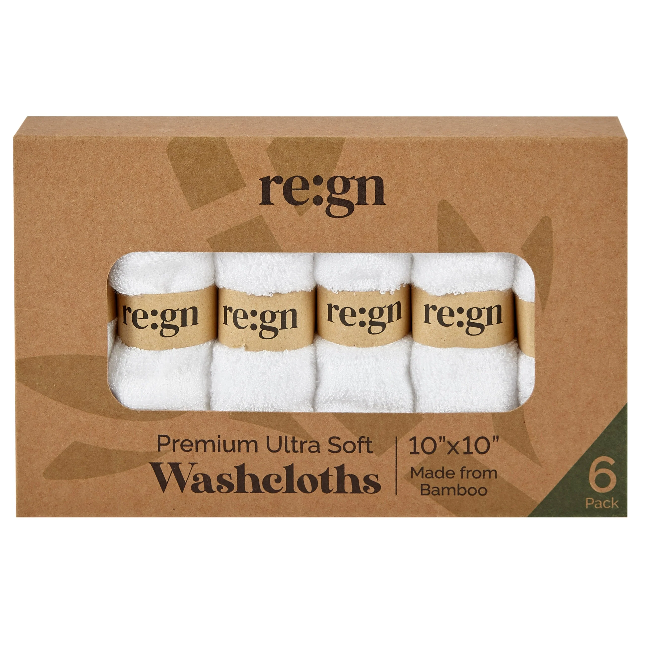 Organic Bamboo Face Cloths | 6 Pack | Ultra Soft & Eco Friendly | REGN