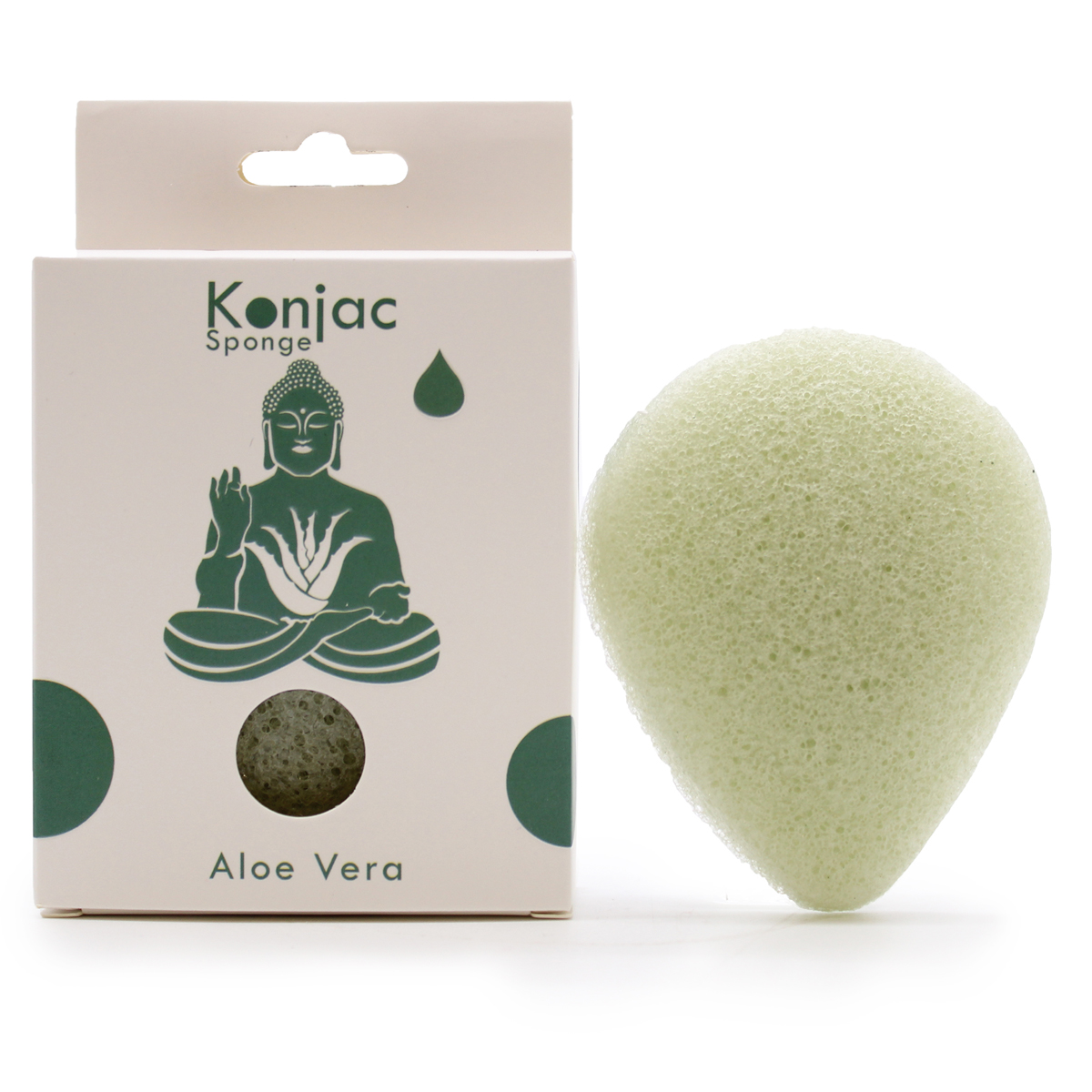 Teardrop Konjac Sponge - Aloe Vera - Healing - Bain and Savon - Vegan, Cruelty-Free-Natural Beauty
