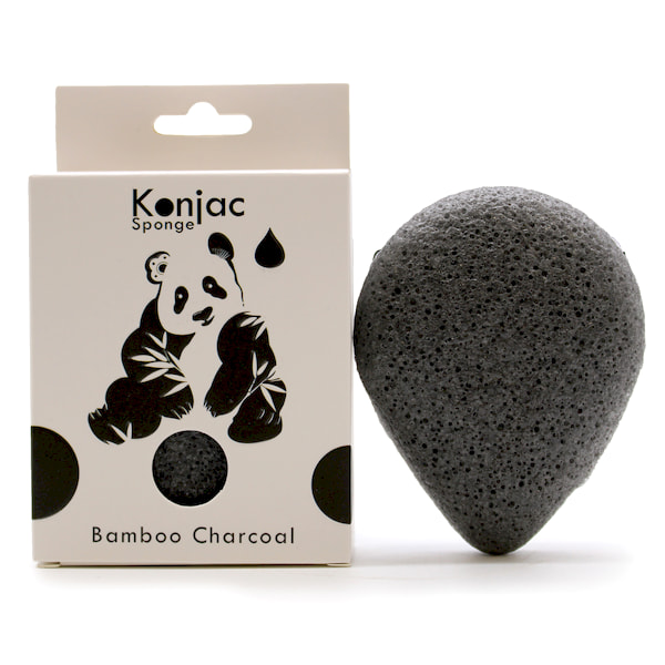 Teardrop Konjac Sponge - Charcoal - Anti Bacterial - Bain and Savon - Vegan, Cruelty-Free-Natural Beauty