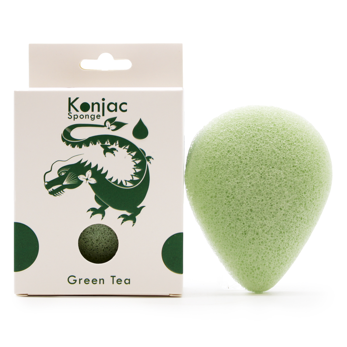 Teardrop Konjac Sponge - Green Tea - Protective - Bain and Savon - Vegan, Cruelty-Free-Natural Beauty