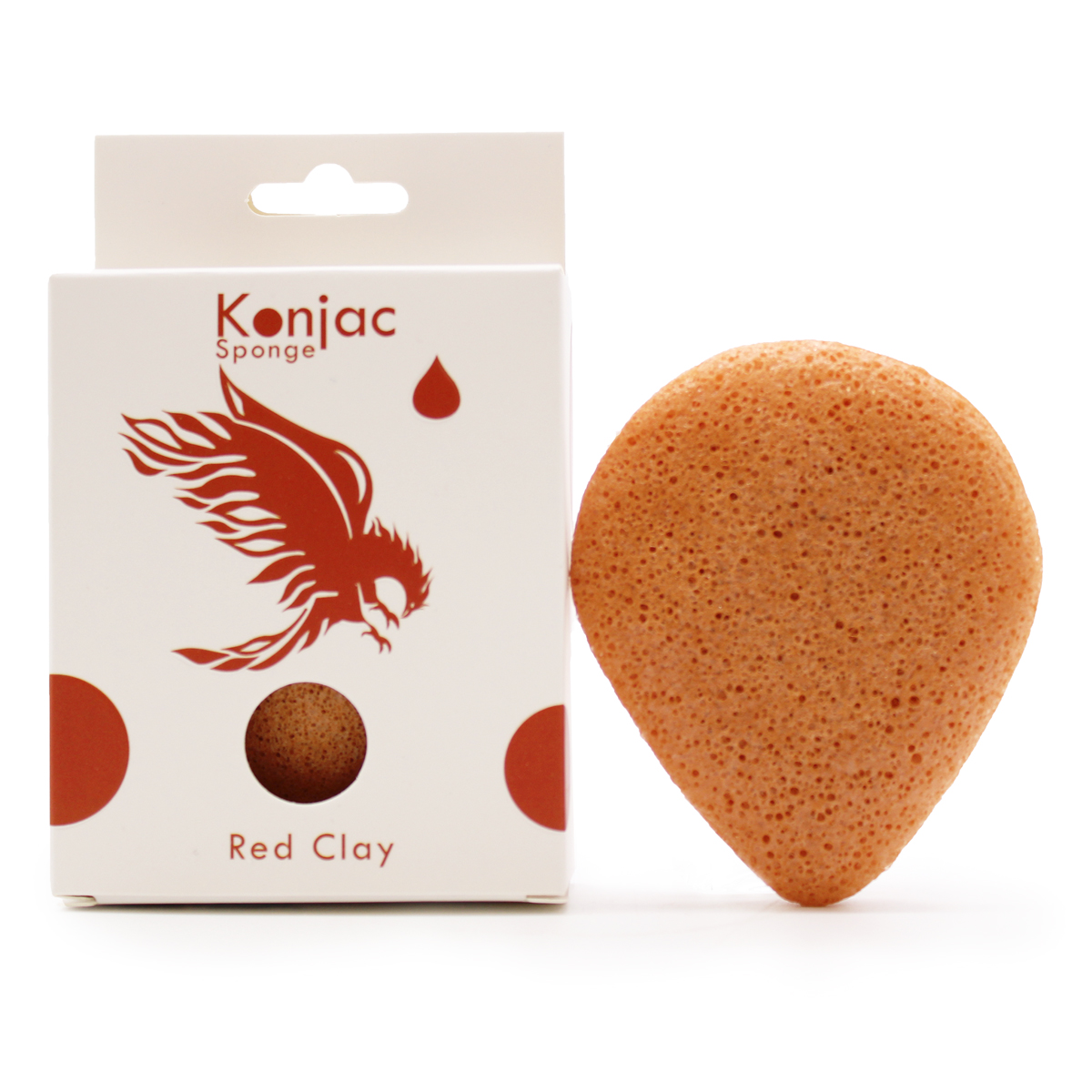 Teardrop Konjac Sponge - Red Clay - Rejuvenating - Bain and Savon - Vegan, Cruelty-Free-Natural Beauty