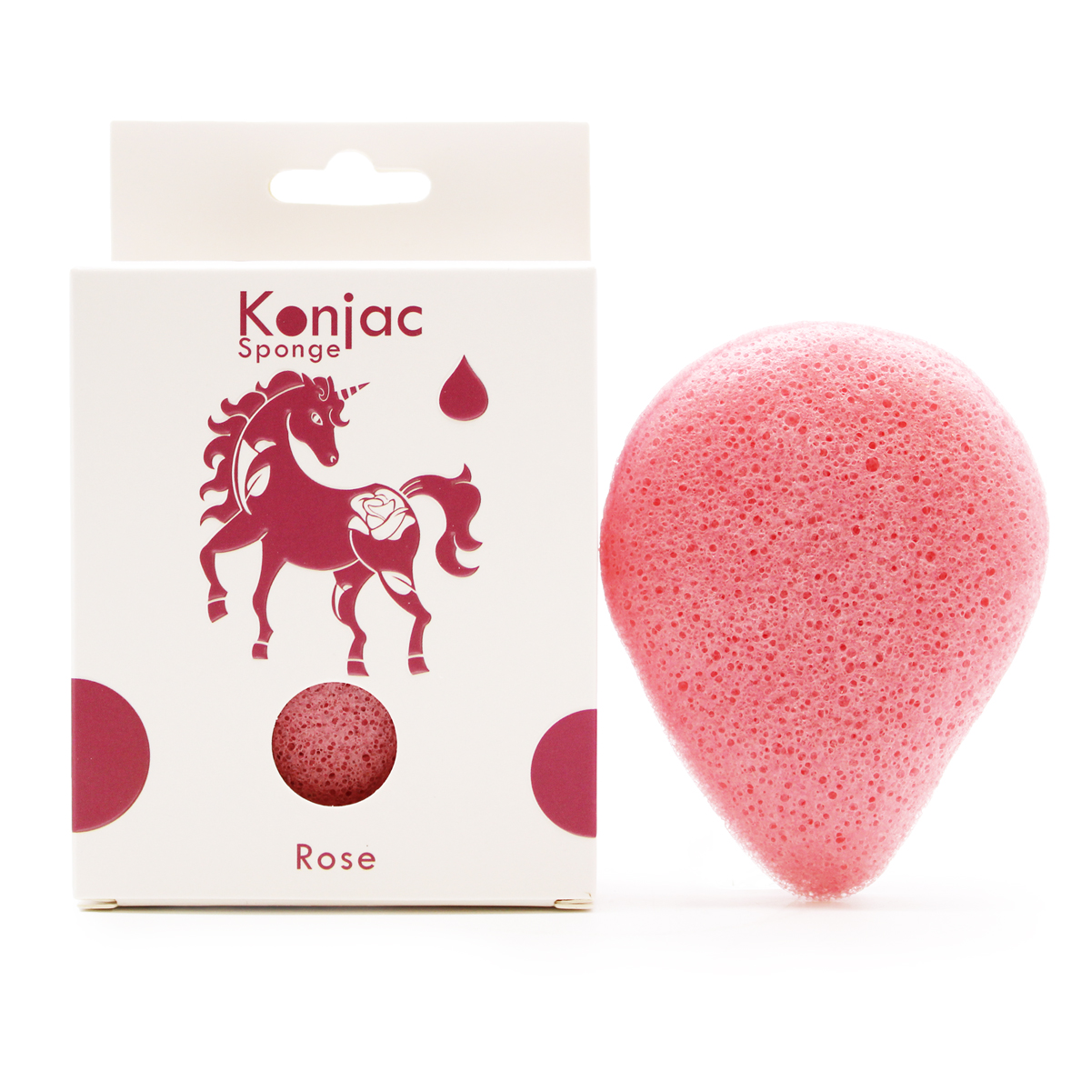 Teardrop Konjac Sponge - Rose - Anti Aging - Bain and Savon - Vegan, Cruelty-Free-Natural Beauty