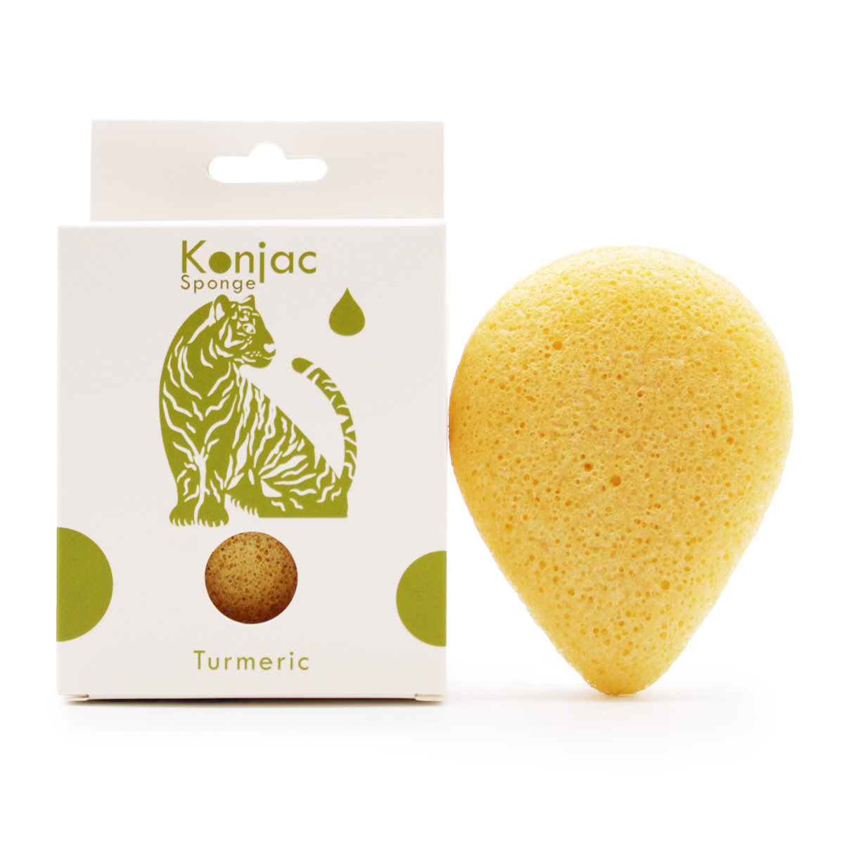 Teardrop Konjac Sponge - Turmeric - Anti Wrinkle - Bain and Savon - Vegan, Cruelty-Free-Natural Beauty